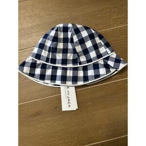NWT Janie and Jack Gingham boys bucket hat 0-3 months